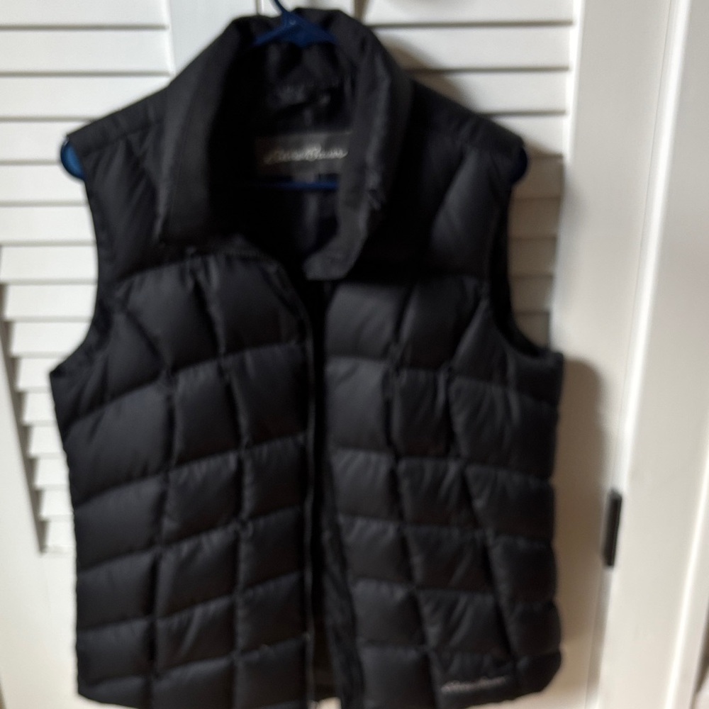 Eddie Bauer Black Quilted Down Insulated Vest-Women’s